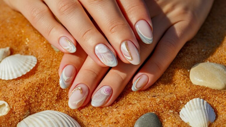 25 Sand and Shells Beach Nail Designs