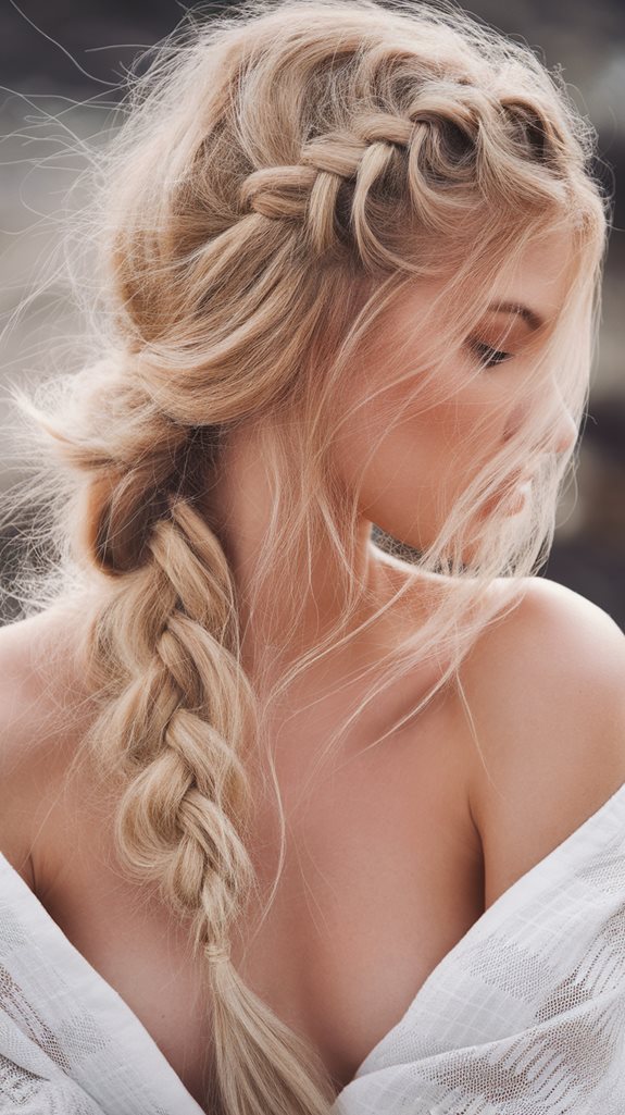 bohemian style fishtail braid