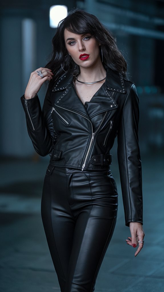 bold stylish leather outfit