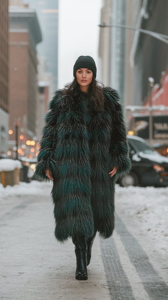 chic synthetic fur outerwear