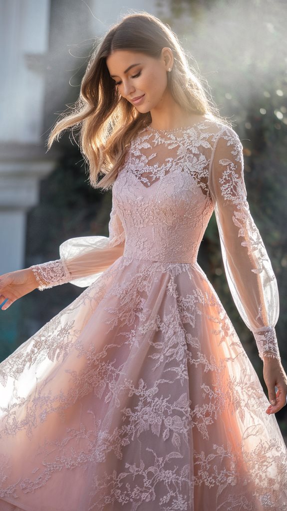 elegant lace evening wear