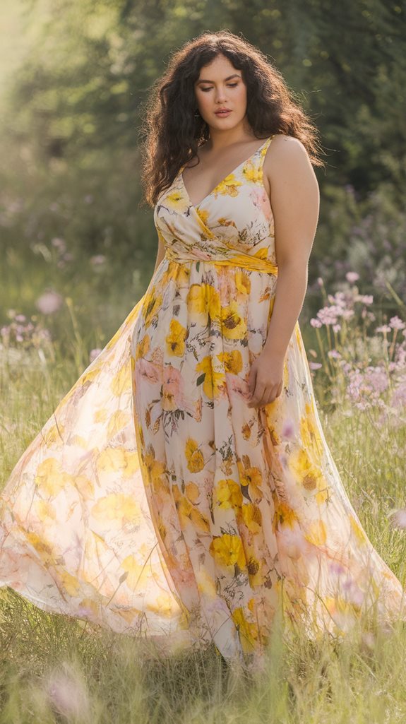 elegant long floral dress