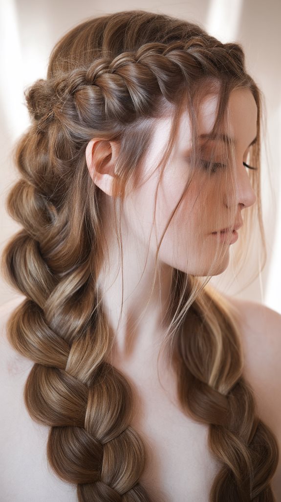 elegant waterfall braid hairstyle