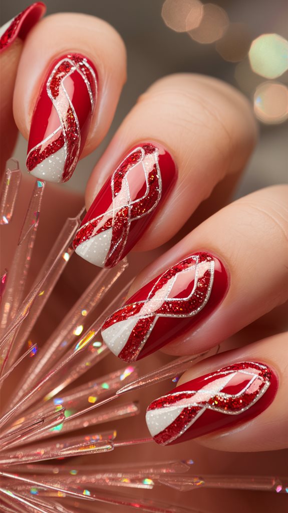 festive red and white