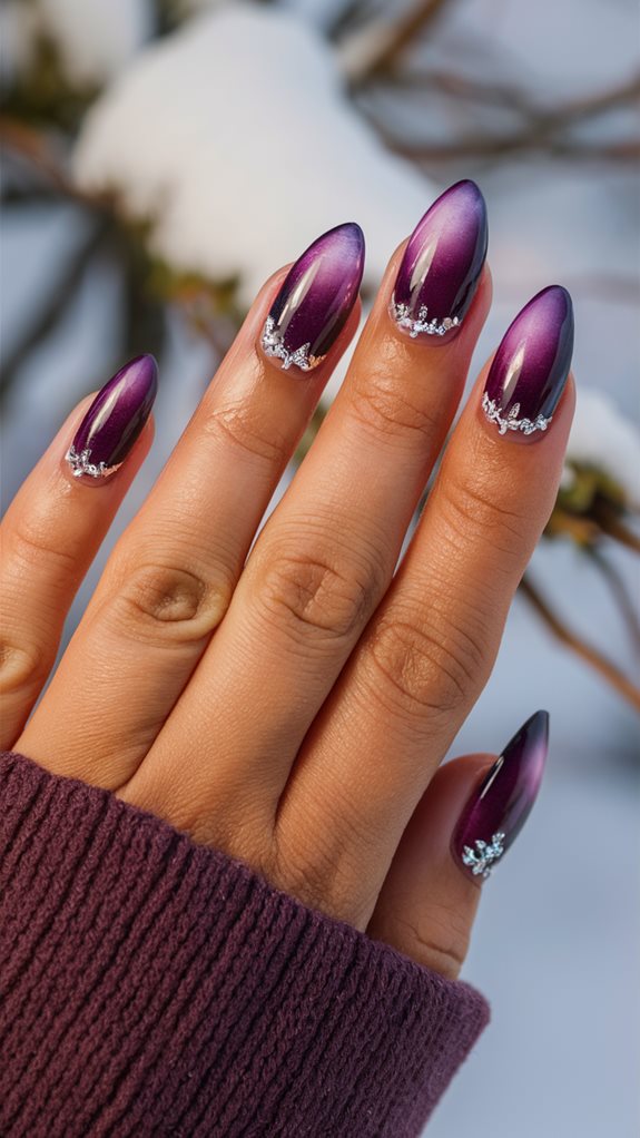 luxurious purple nail design