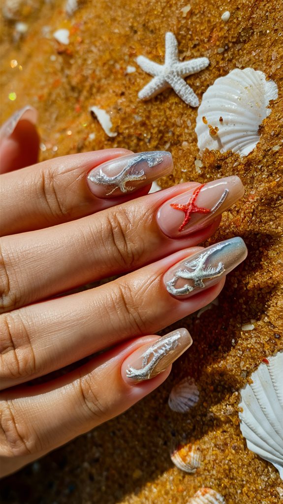 starfish themed nail designs