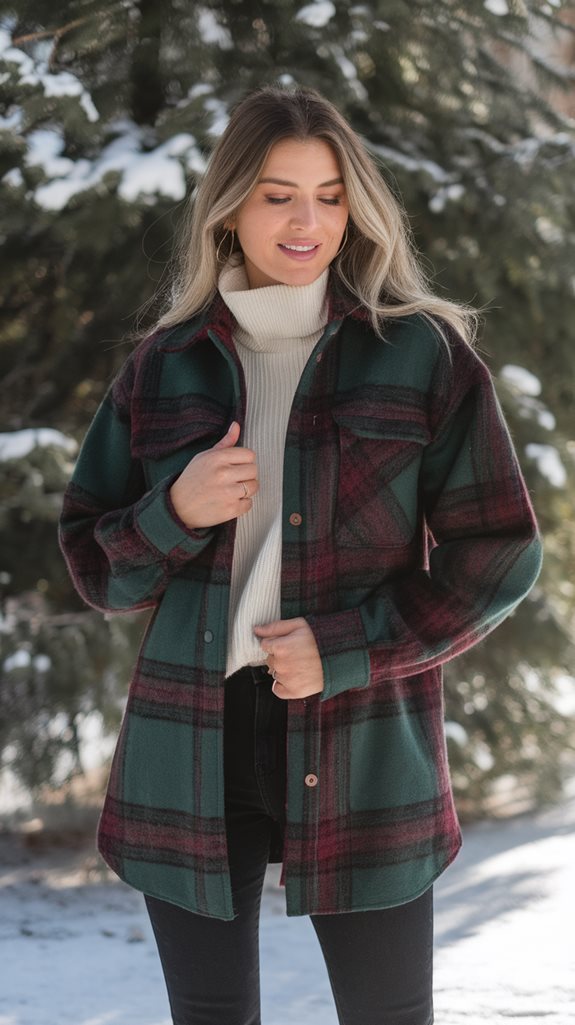 stylish plaid wool outerwear