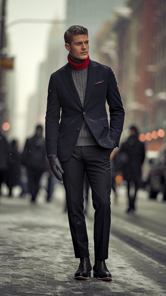 stylish tailored blazer layering