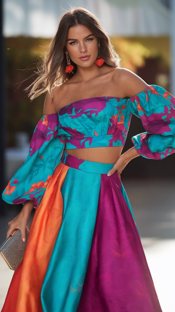 vibrant matching outfit ensemble