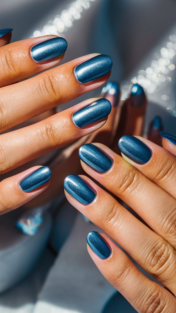 vibrant metallic blue luster