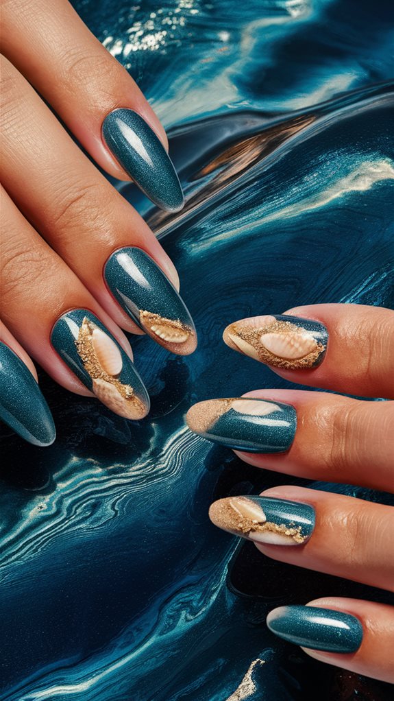 vibrant ocean inspired nail art