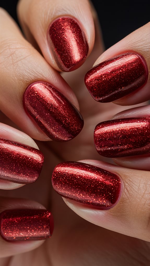 vibrant red sparkling shimmer