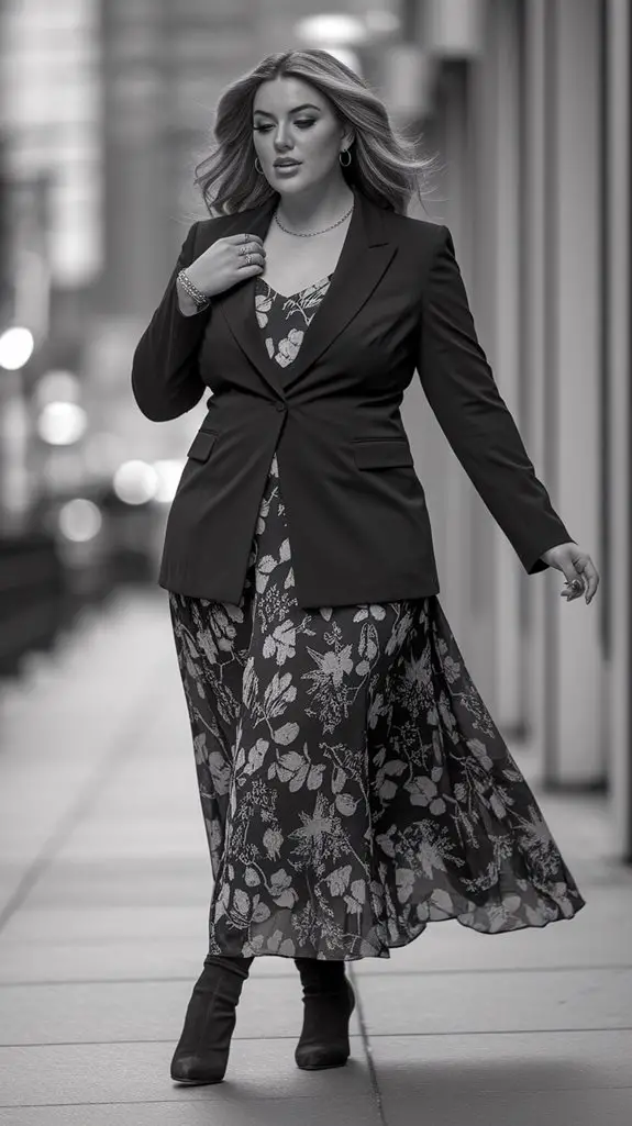 blazer paired with dress