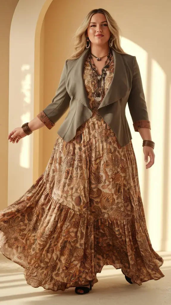 bohemian dress with jacket