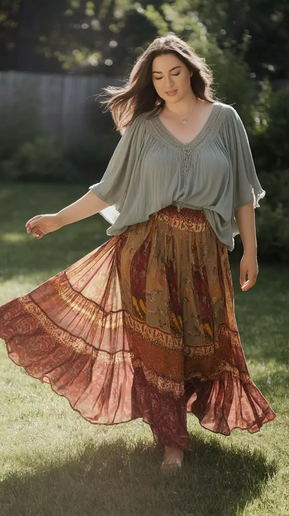 bohemian style maxi outfit