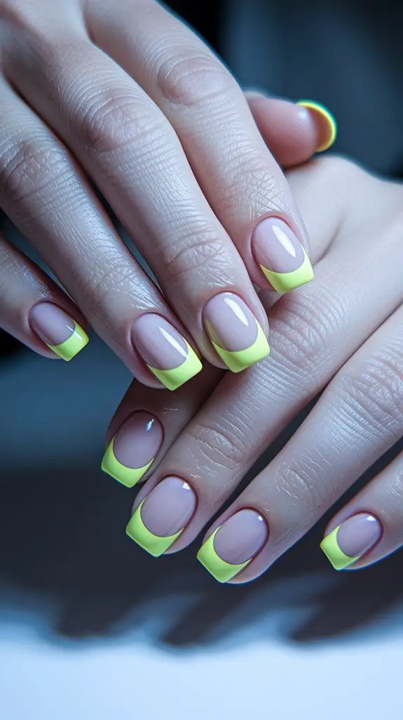 classic yellow nail design