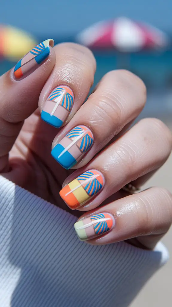 colorful seaside shade designs