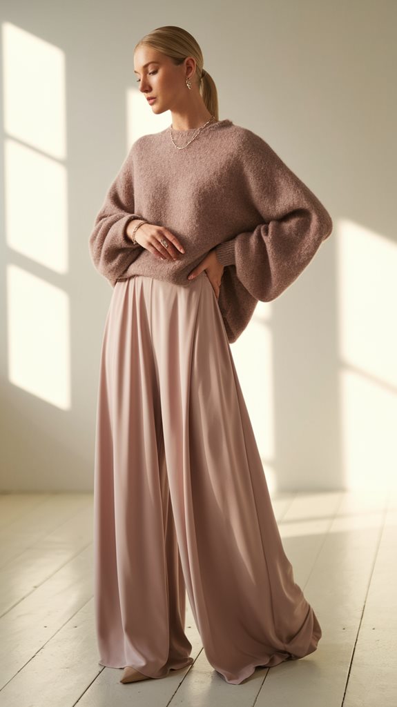 elegant sweater and trousers