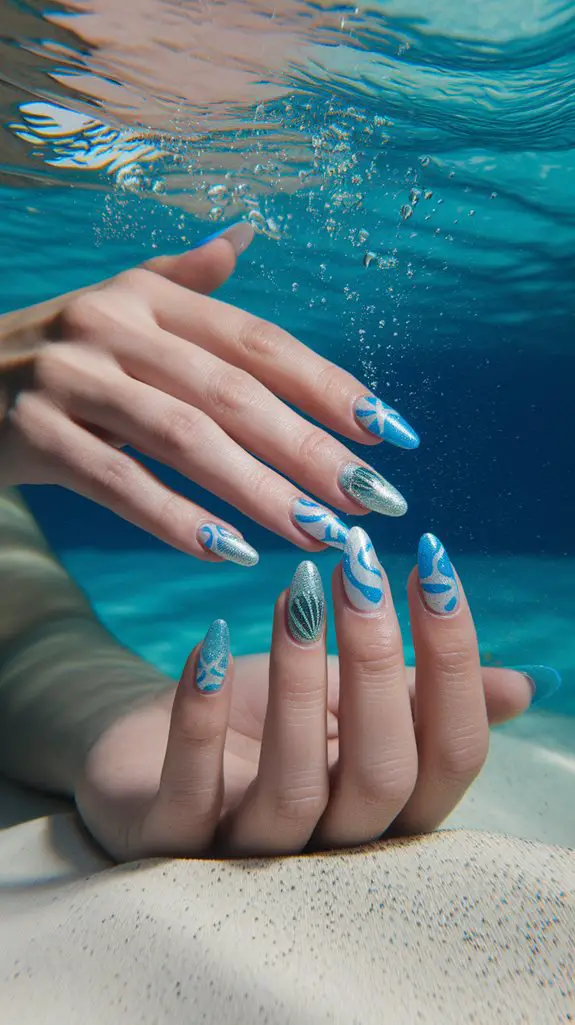 shimmering ocean floor sparkle