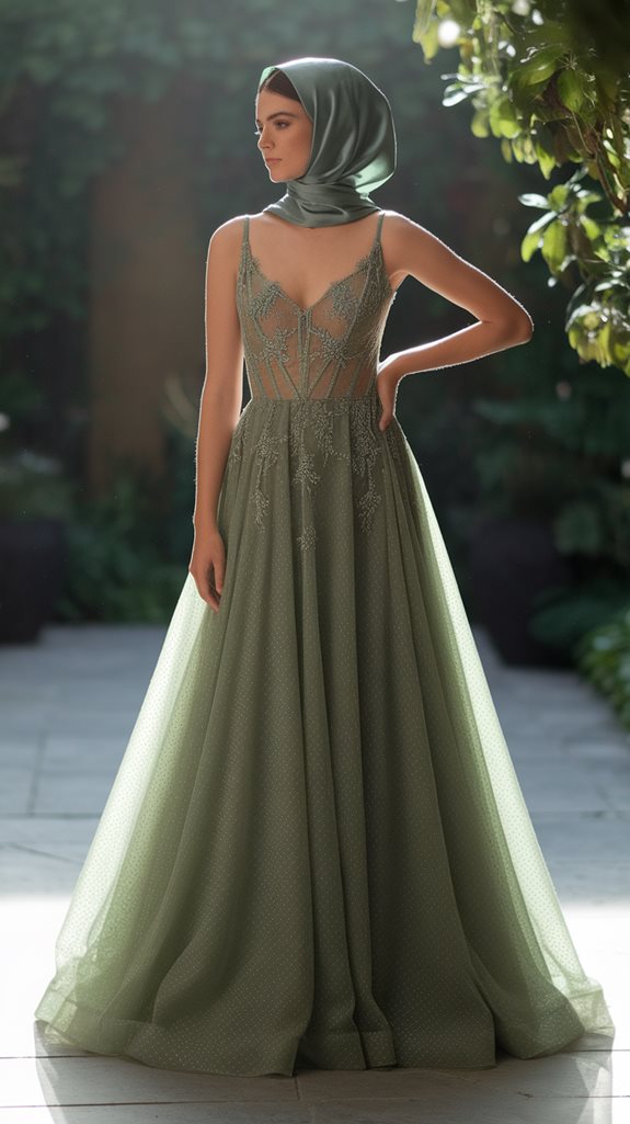 stylish floor length gown combination