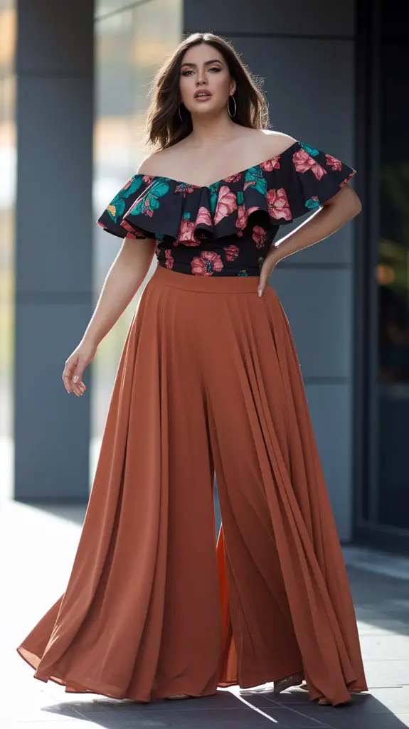 stylish off shoulder outfit combination