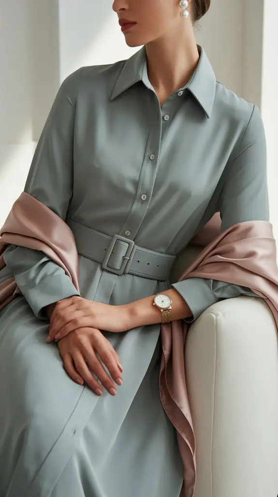 stylish shirt dress ensemble