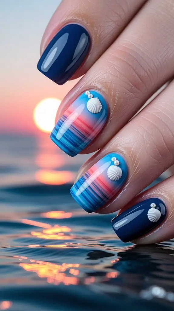 vibrant coastal sunset hues