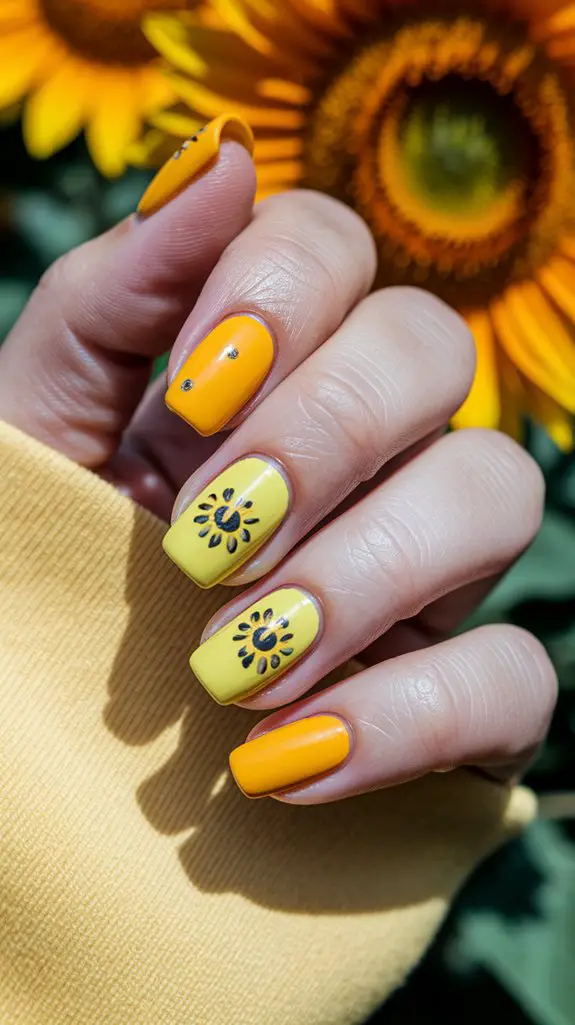 vibrant floral nail art