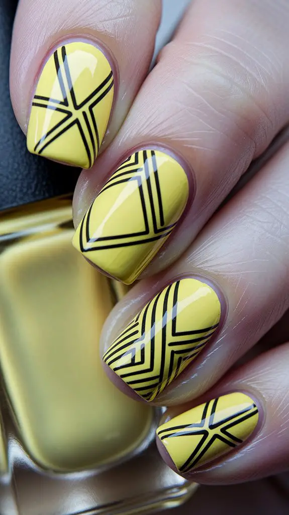 vibrant geometric yellow designs