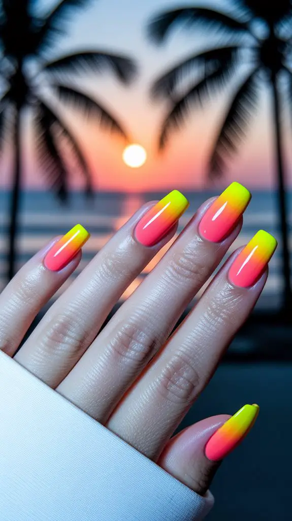 vibrant tropical sunset hues