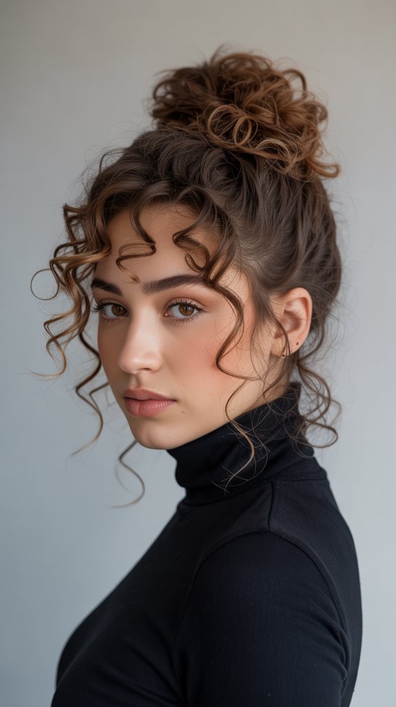 chic curly top knot
