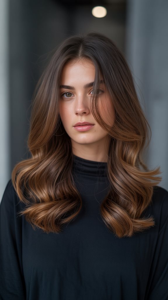 cinnamon balayage coffee hues