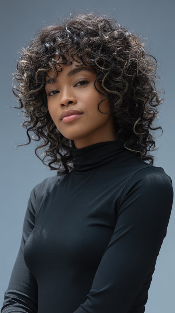 curly bangs with fringe