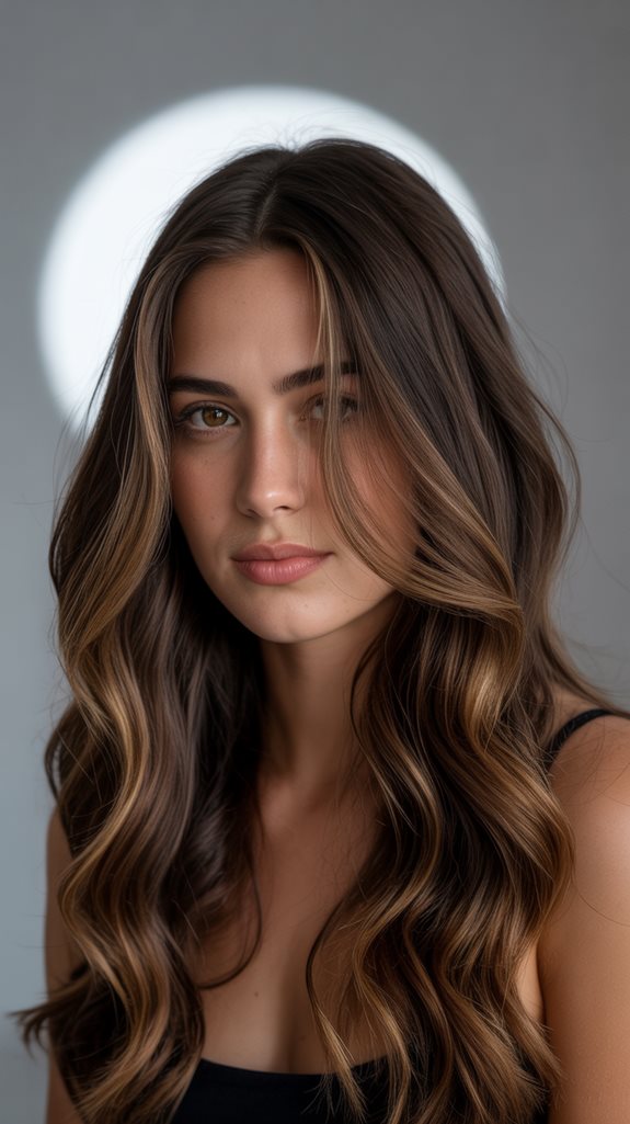 dark chocolate caramel balayage