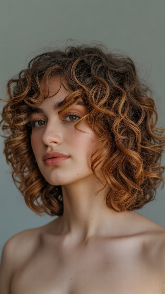 stylish layered curly lob