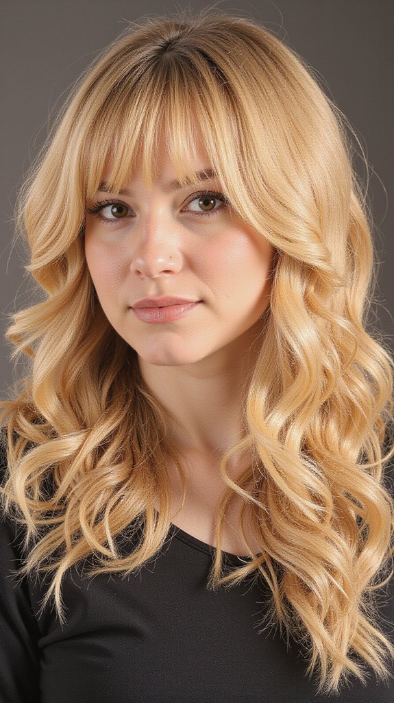 butterfly cut with bangs