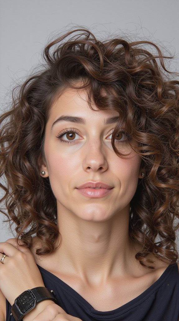 choppy curly layer styling