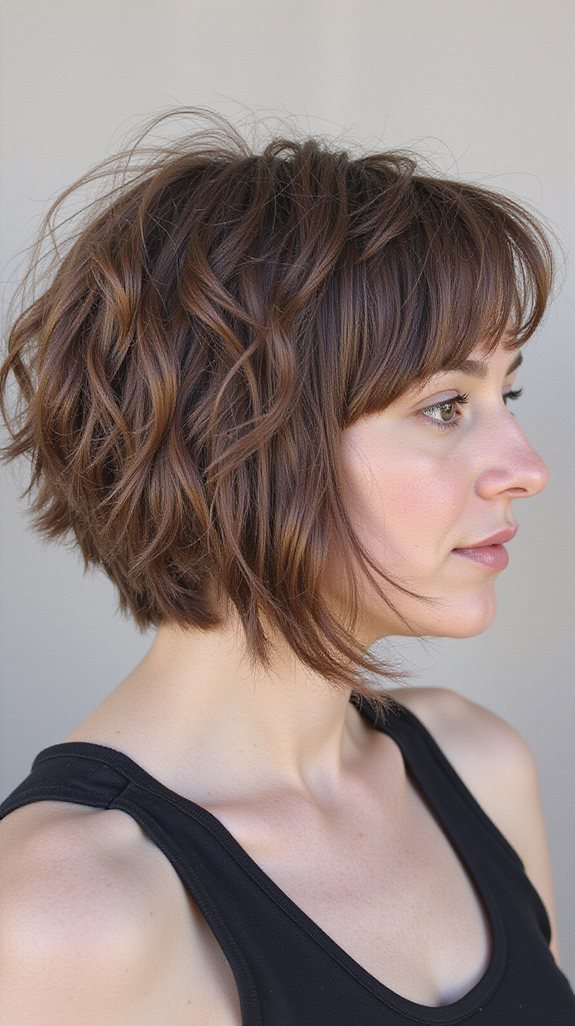 choppy layered bob hairstyle