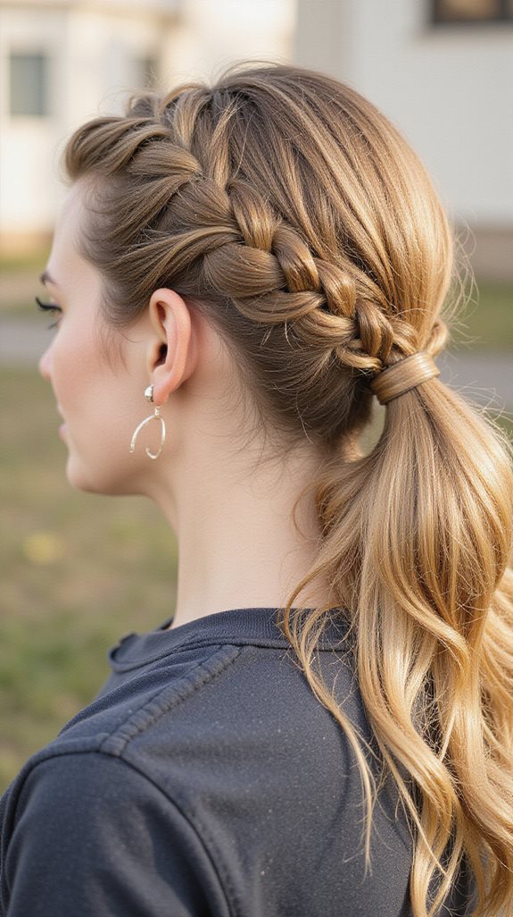 crown braid ponytail elegance