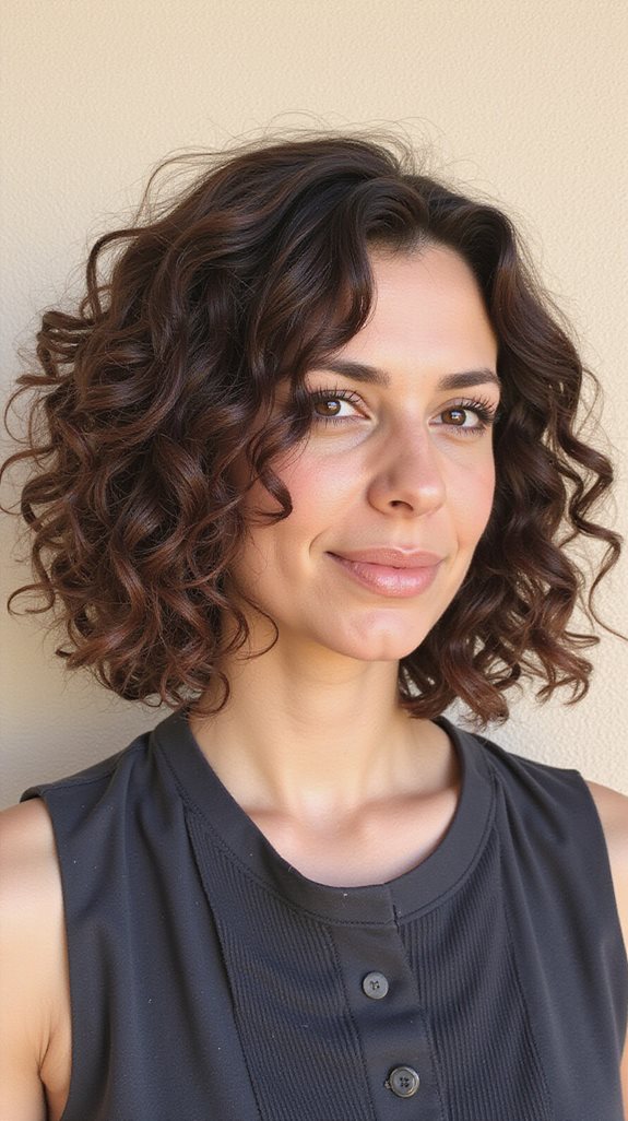 curly bob with layers