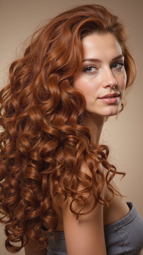 curly hair side parting