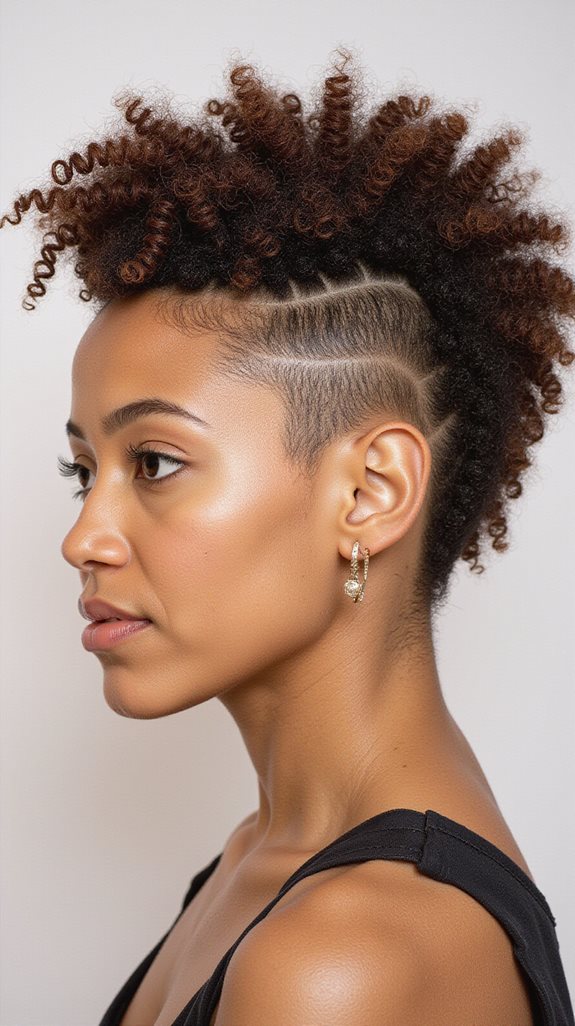 curly mohawk with volume