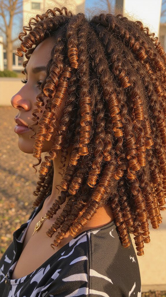 dimensional curls with highlights