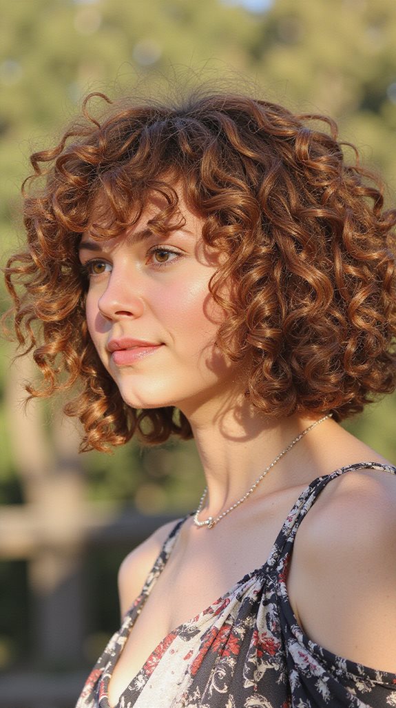 dimensional curly bob highlights
