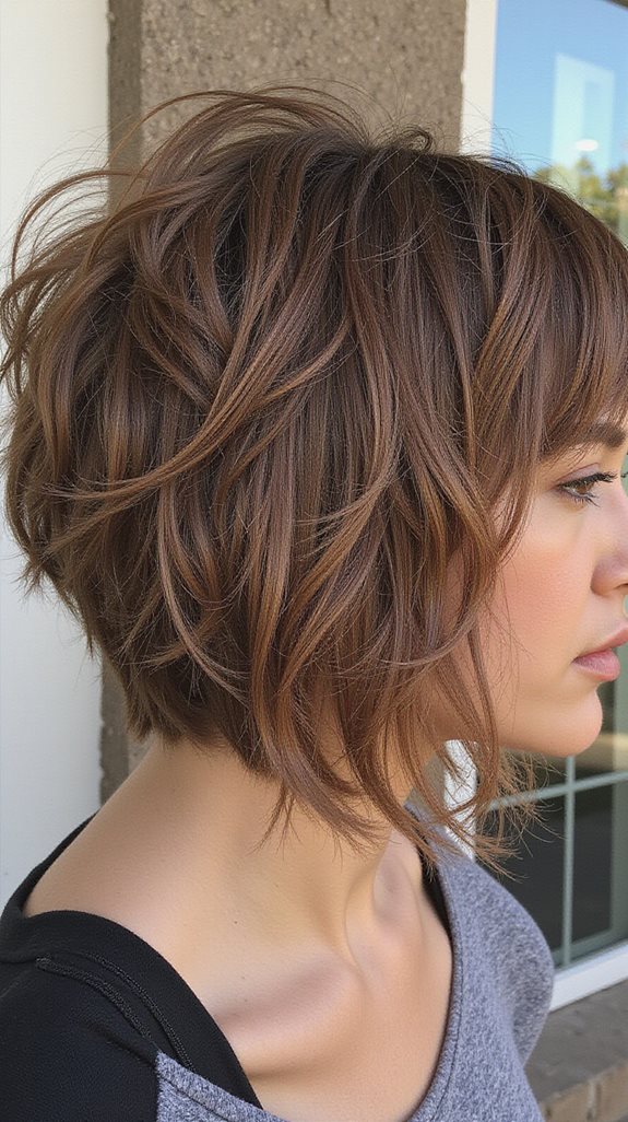 dynamic textured layered bob