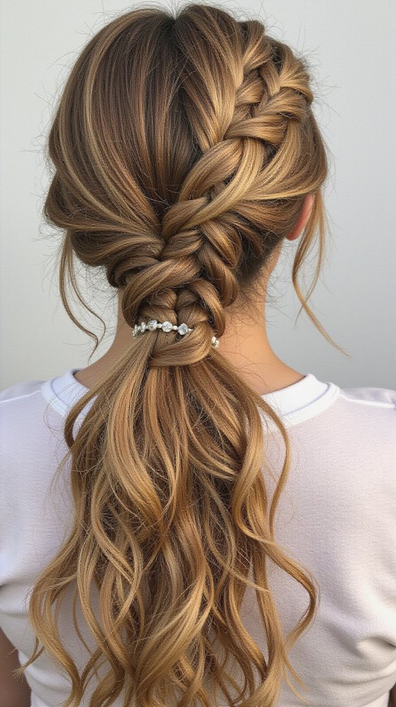 elegant low braided ponytail