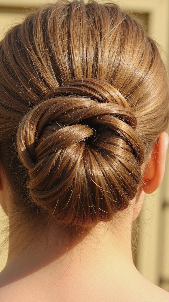 elegant rolled bun styling