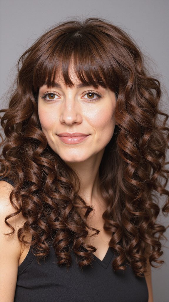 long curls with bangs