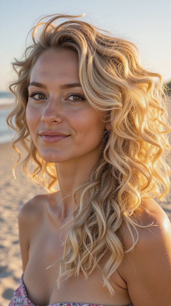 messy beach blonde curls