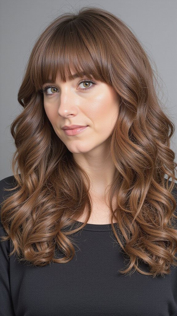 micro bangs with butterfly layers